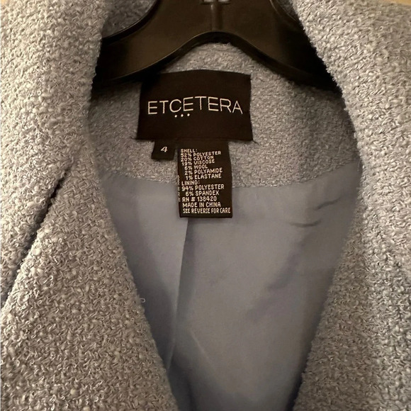 Etcetera Baby Blue Tweed Suit Jacket - Picture 2 of 3